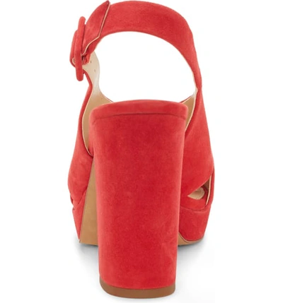 Shop Vince Camuto Javasan Slingback Platform Sandal In Glamour Red Suede