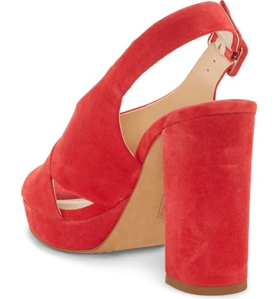 Shop Vince Camuto Javasan Slingback Platform Sandal In Glamour Red Suede