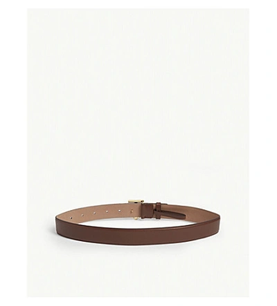Shop Burberry Monogram Motif Reversible Leather Belt In Tan
