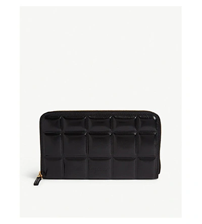 Shop Bottega Veneta Padded Zip-up Leather Wallet In Black