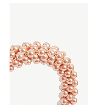 Shop Shrimps Antonia Beaded Headband In Bleached Apricot