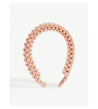 Shop Shrimps Antonia Beaded Headband In Bleached Apricot