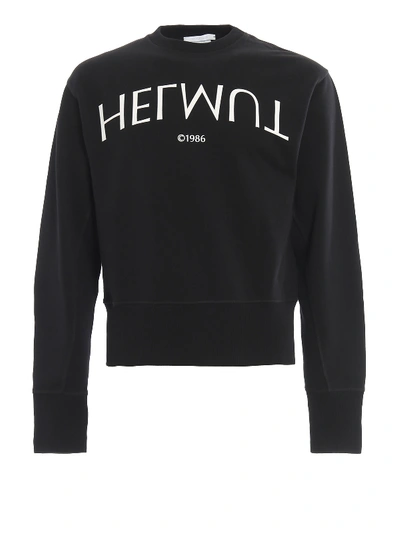 Shop Helmut Lang Logo Print Sweatshirt In Black