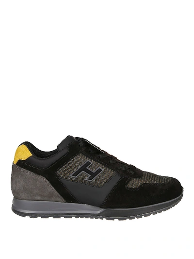 Shop Hogan H321 Multi Fabric Sneakers In Black