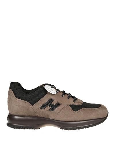 Shop Hogan Interactive Nubuck Sneakers In Brown