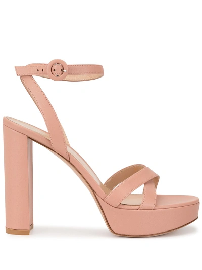 Shop Gianvito Rossi Crossover Strap Sandals In Pink