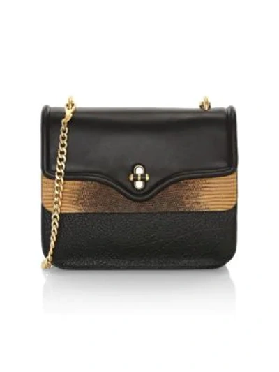 Shop Rebecca Minkoff Phoebe Leather Shoulder Bag In Black