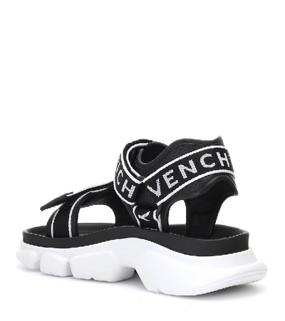 Shop Givenchy Jaw Leather-trimmed Sandals In Black