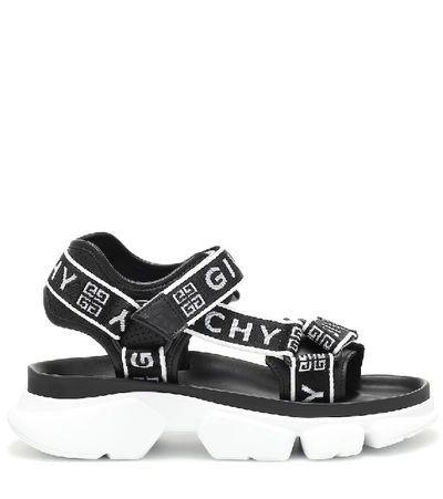 Shop Givenchy Jaw Leather-trimmed Sandals In Black