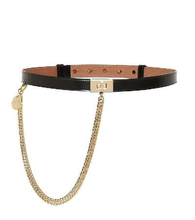 Shop Givenchy Chain-link Leather Belt In Black