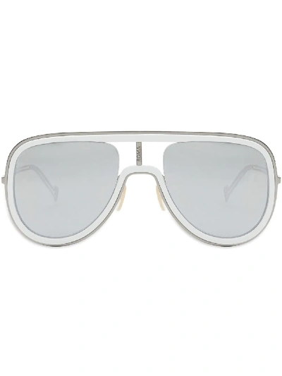 Shop Fendi Futuristic  Sunglasses In White