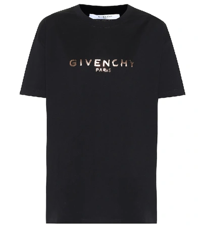 Shop Givenchy Logo Cotton T-shirt In Black