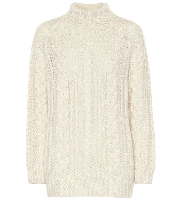 Ryan Roche Cashmere Cable-knit Sweater In White | ModeSens