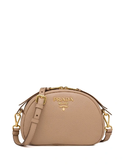 Shop Prada Logo-embellished Shoulder Bag In Neutrals