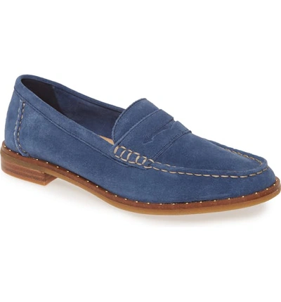 Shop Sperry Seaport Penny Loafer In Navy Suede