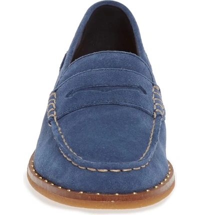 Shop Sperry Seaport Penny Loafer In Navy Suede