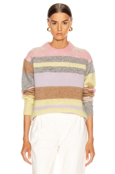 Shop Acne Studios Kalbah Mohair Sweater In Lilac & Yellow Multi
