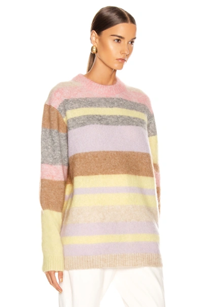 Shop Acne Studios Kalbah Mohair Sweater In Lilac & Yellow Multi