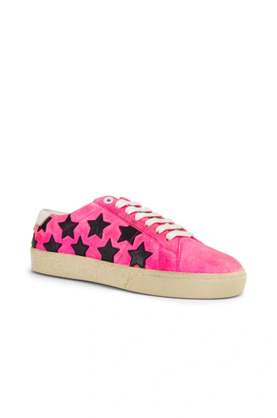 Shop Saint Laurent Star Low Top Sneakers In Pink & Black