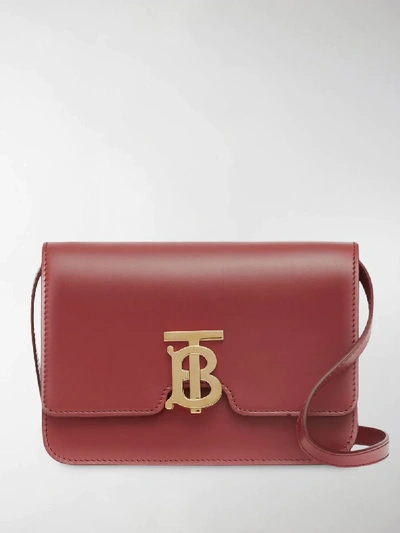 Shop Burberry Tb Monogram Shoulder Bag In Red