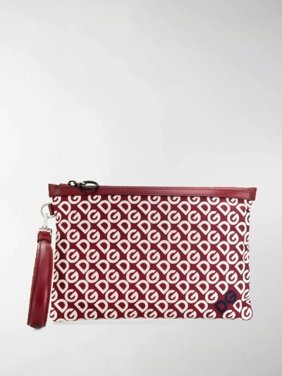 Shop Dolce & Gabbana Dg Mania Print Clutch In Red