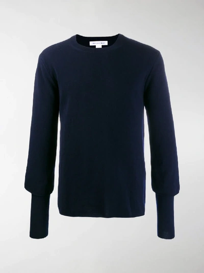 Shop Comme Des Garçons Shirt Relaxed Slim Cuff Jumper In Blue