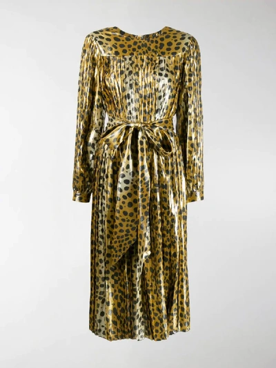 Shop Marc Jacobs Runway Pleated Dress In Gold