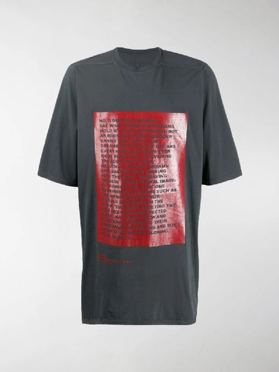 Shop Rick Owens Drkshdw Traume Slogan Print T-shirt In Grey