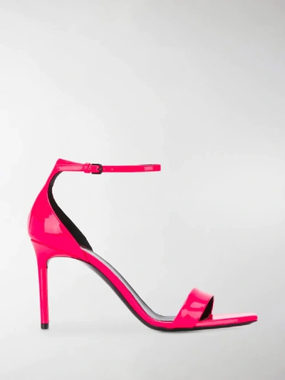 Shop Saint Laurent Amber High Heel Sandals In Pink