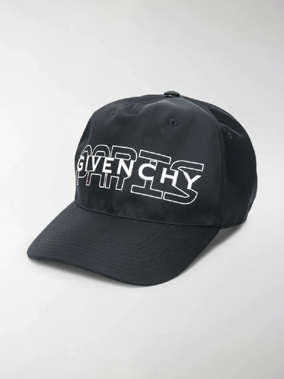 Shop Givenchy Double Paris Logo Cap In Black