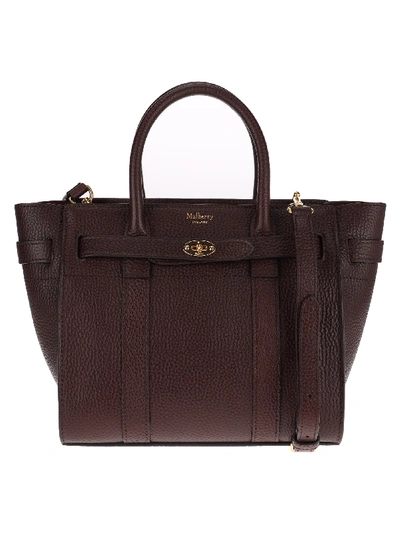 Shop Mulberry Mini Zipped Bayswater In Oxblood