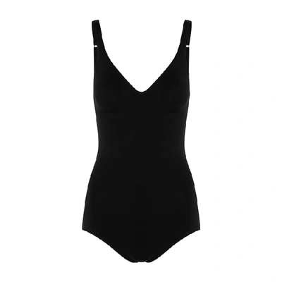 Shop Wolford 3w Forming Black Stretch-cotton Bodysuit
