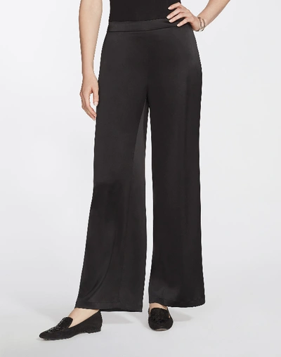 Shop Lafayette 148 Plus-size Reverie Satin Cloth Ankle Riverside Pant In Black