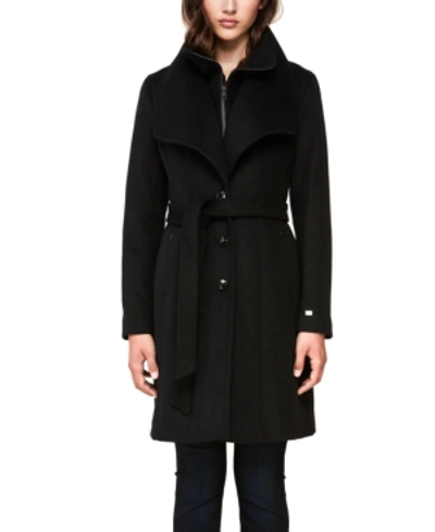 Shop Soia & Kyo Belted Single Breasted Coat, Created For Macy's In Black