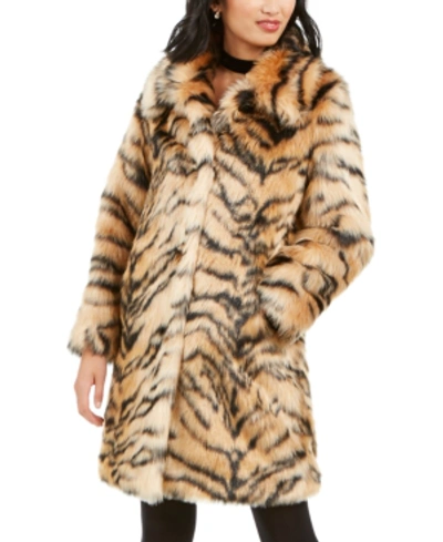 Shop Kendall + Kylie Tiger-print Faux-fur Coat