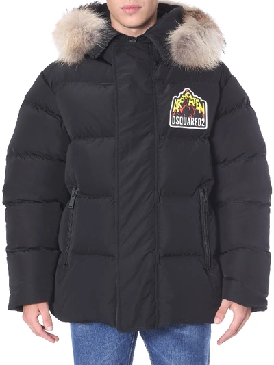 Shop Dsquared2 Down Jacket With Hood In Nero