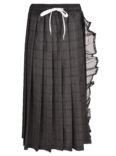 Shop Miu Miu Pleated Skirt In Ardesia