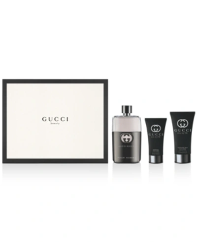 Shop Gucci Men's 3-pc. Guilty Eau De Toilette Gift Set
