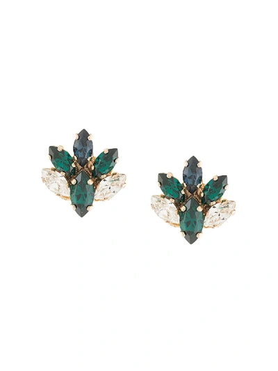 Shop Anton Heunis Crystal Cluster Earrings In Gold