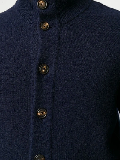 Shop Brunello Cucinelli Wool Cardigan In Blue