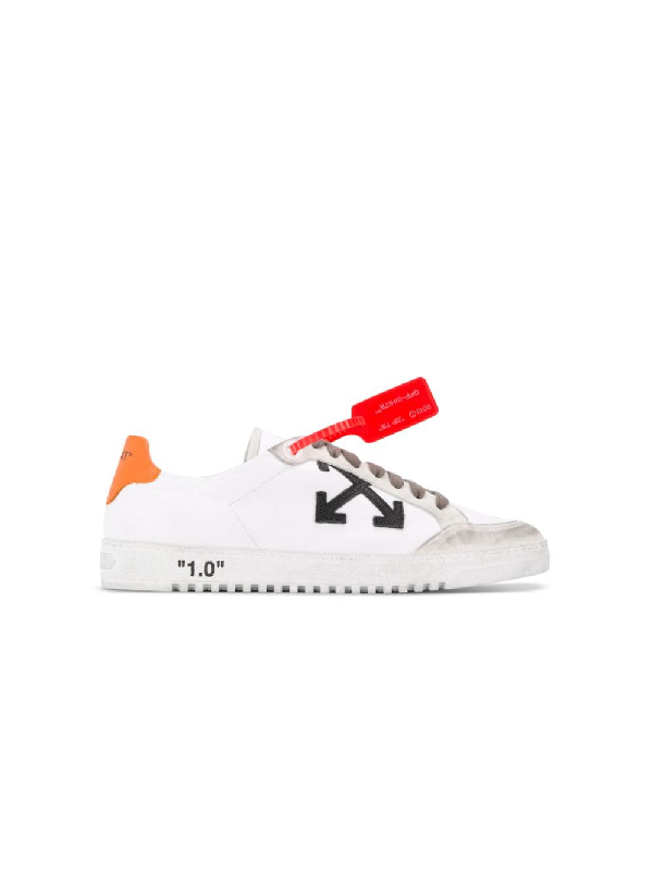 Off White Low Top Sneakers 2 0 Calfskin Logo Patch White Combo Modesens