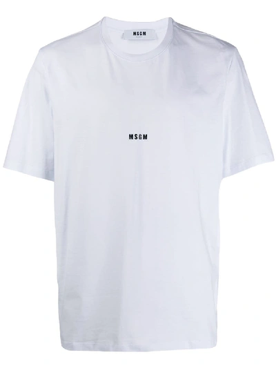 Shop Msgm Logo Print Cotton T-shirt In White