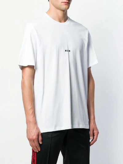 Shop Msgm Logo Print Cotton T-shirt In White