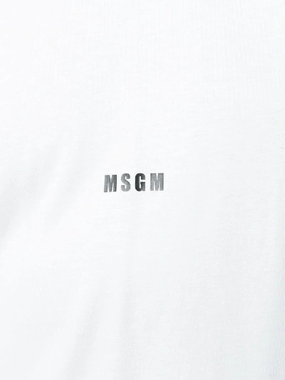 Shop Msgm Logo Print Cotton T-shirt In White