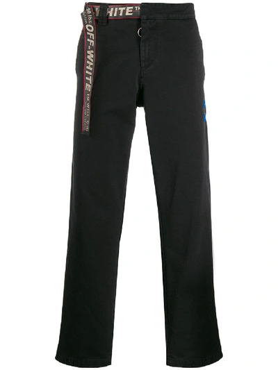 Shop Off-white Printed Chino Pants In Black