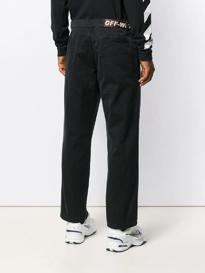 Shop Off-white Printed Chino Pants In Black
