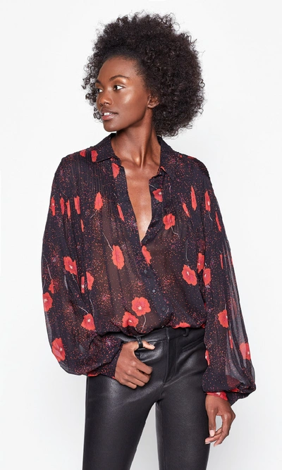 Shop Equipment Jaslyn Silk Shirt In True Black Multi