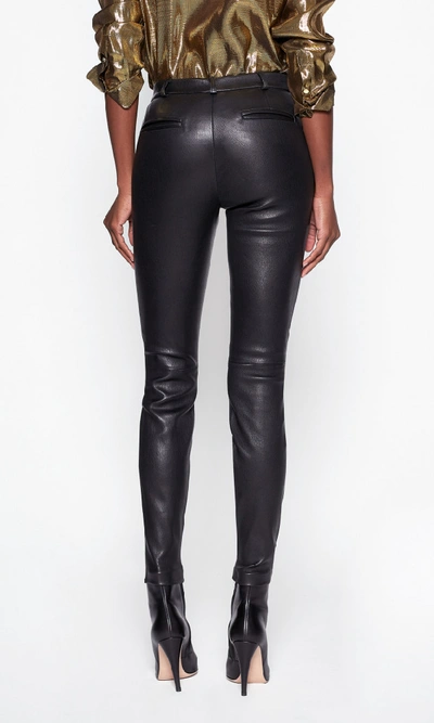 Shop Equipment Sylvanna Leather Front Trouser In True Black