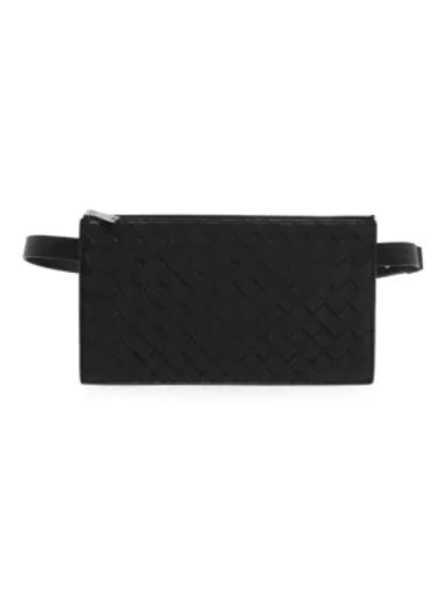 Shop Bottega Veneta Leather Belt Bag In Nero