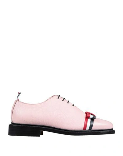 Shop Thom Browne Laced Shoes In Pink